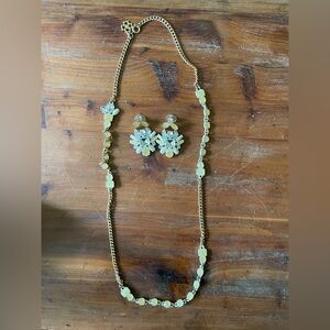 Ann Taylor Long Necklace and Drop Earrings Set